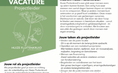 Vacature projectleider Huize Fluitenkruid
